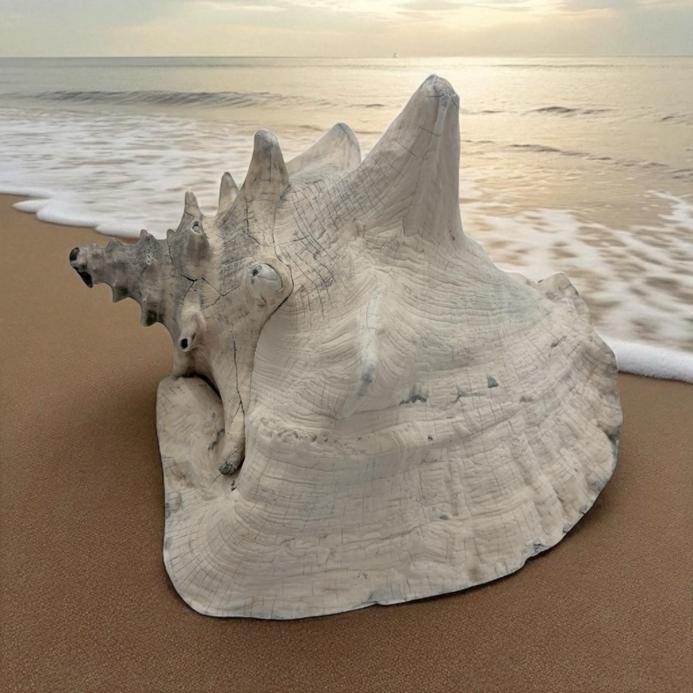 Natural‎ Queen Conch Shell Horned Large Beach Seashell 7X6 Ocean Decor Nautical